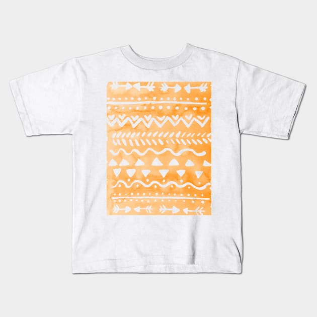Loose bohemian pattern - orange Kids T-Shirt by wackapacka